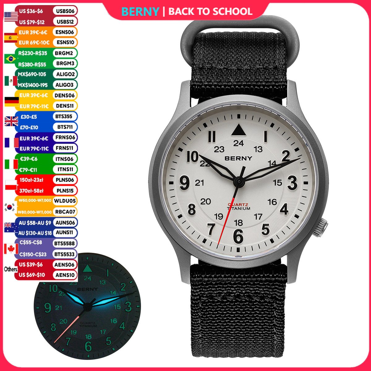 Titanium Sport Watch - BERNY Titanium Watches for Men Classic