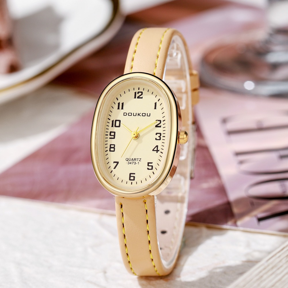 Luxury Oval Dial Women Watches - Luxury Watch With Leather Strap review and price