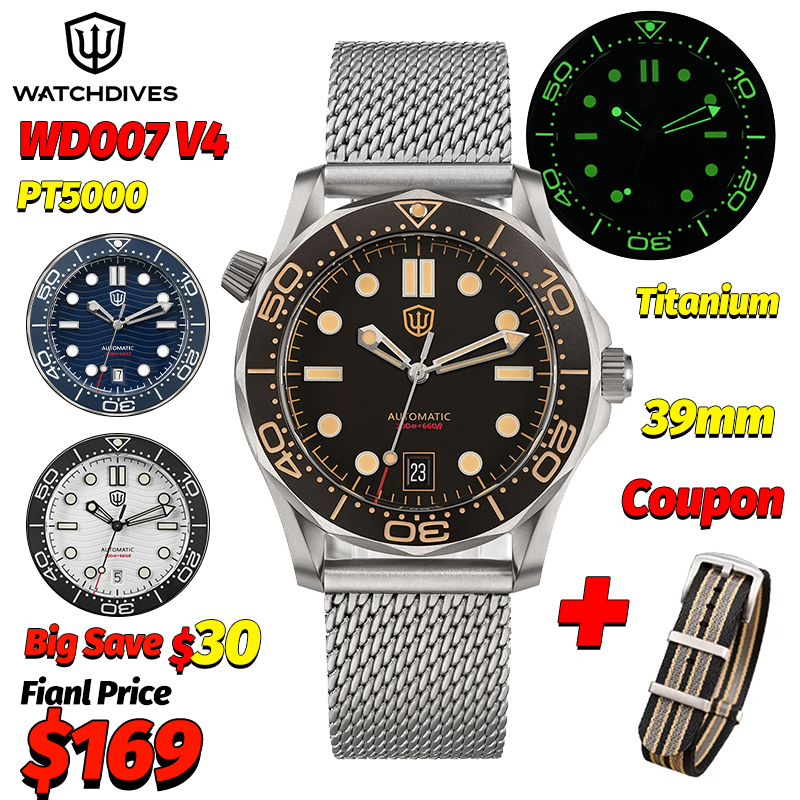 Watchdives Wd007 V4 39Mm NTTD  - Titanium Sport Watch review and price