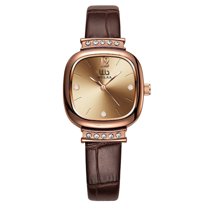 Women's Rose Gold Square Watch - Luxury Watch With Leather Strap review and price