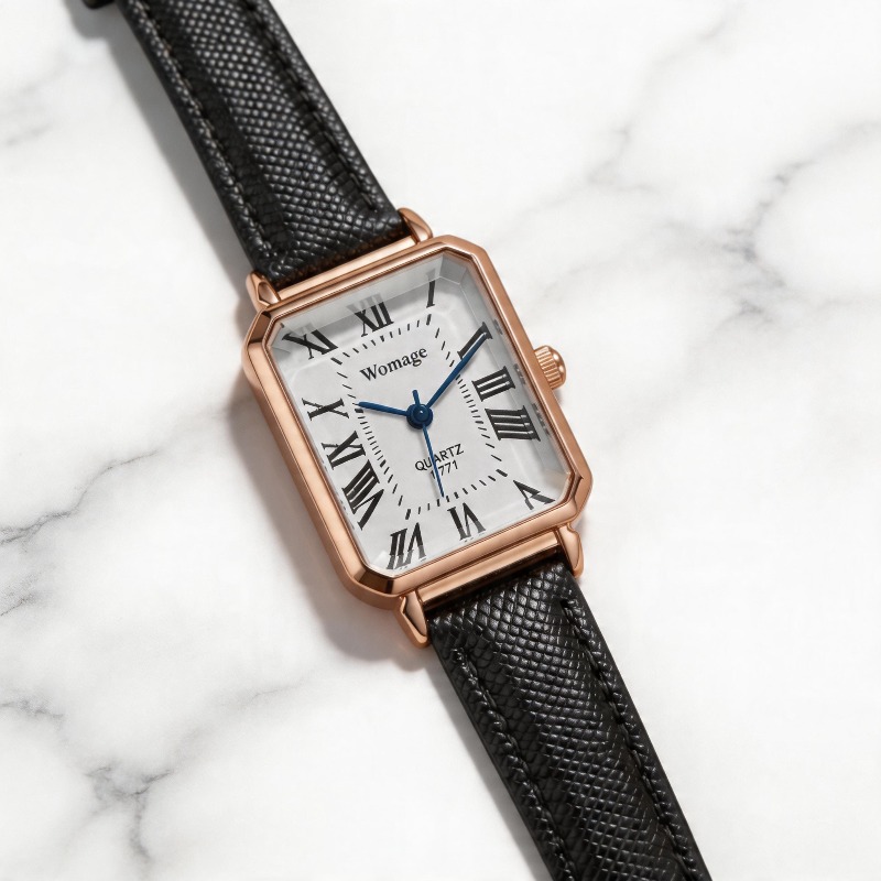 Fashion Rectangle Quartz Watch - Luxury Watch With Leather Strap review and price