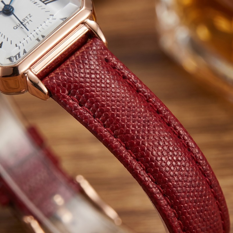 Fashion Rectangle Quartz Watch - Luxury Watch With Leather Strap review and price