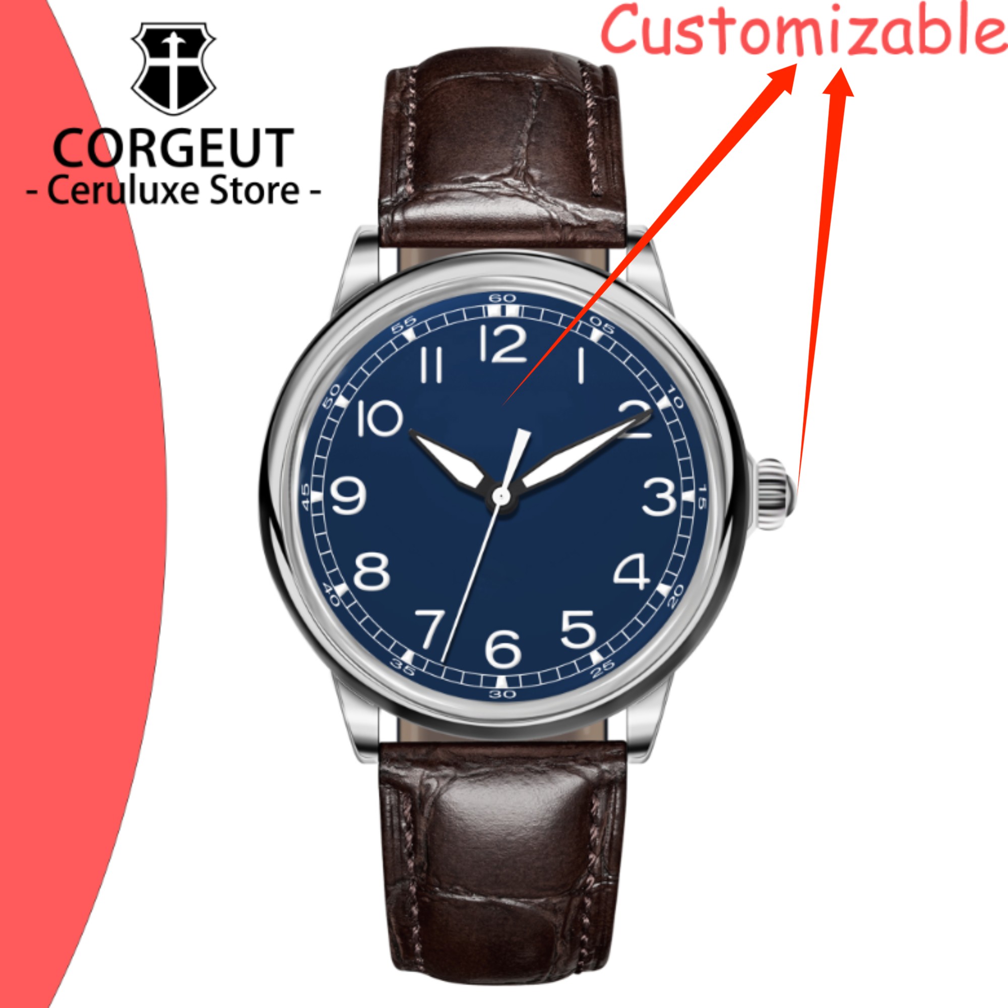 CUSTOM Logo 41mm MIYOTA8215 Au - Luxury Watch Leather review and price