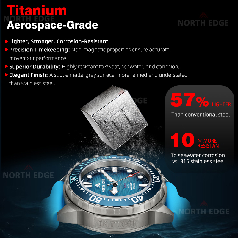 NORTH EDGE TRITON-TI Titanium  - Titanium Sport Watch review and price