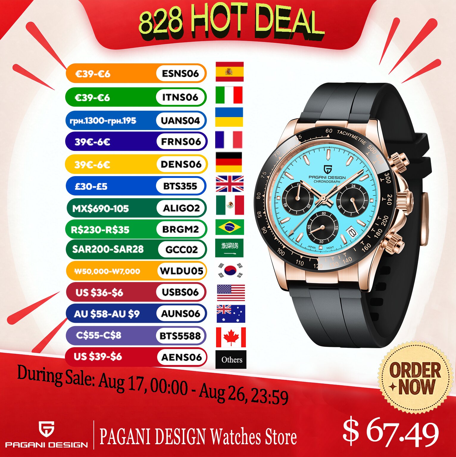 PAGANI DESIGN Mens Stop Watch  - Luxury Watch In Japan review and price