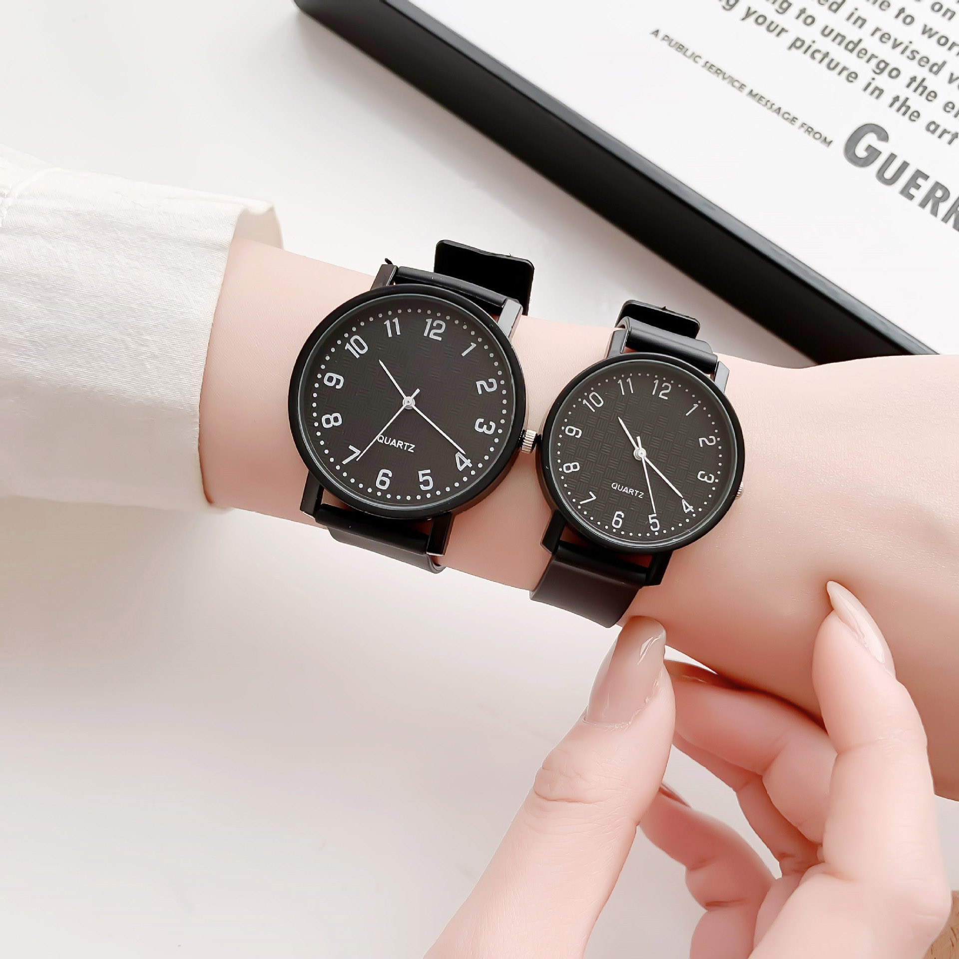 Simple Black Watch Quartz Watc - Luxury Watch With Leather Strap review and price